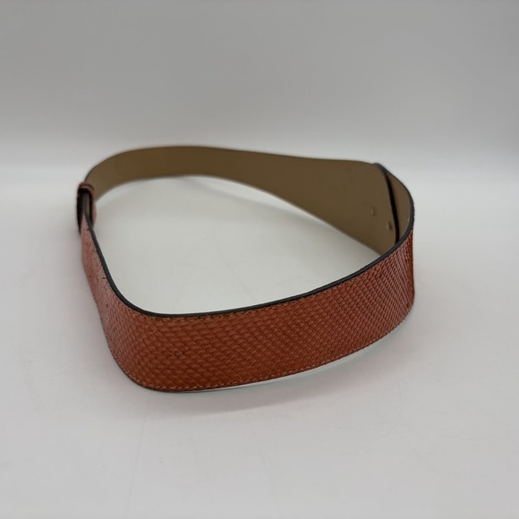 Vintage Laura Lei Womens Belt Genuine Snakeskin Orange Gold Adjustable Argentina main image 9